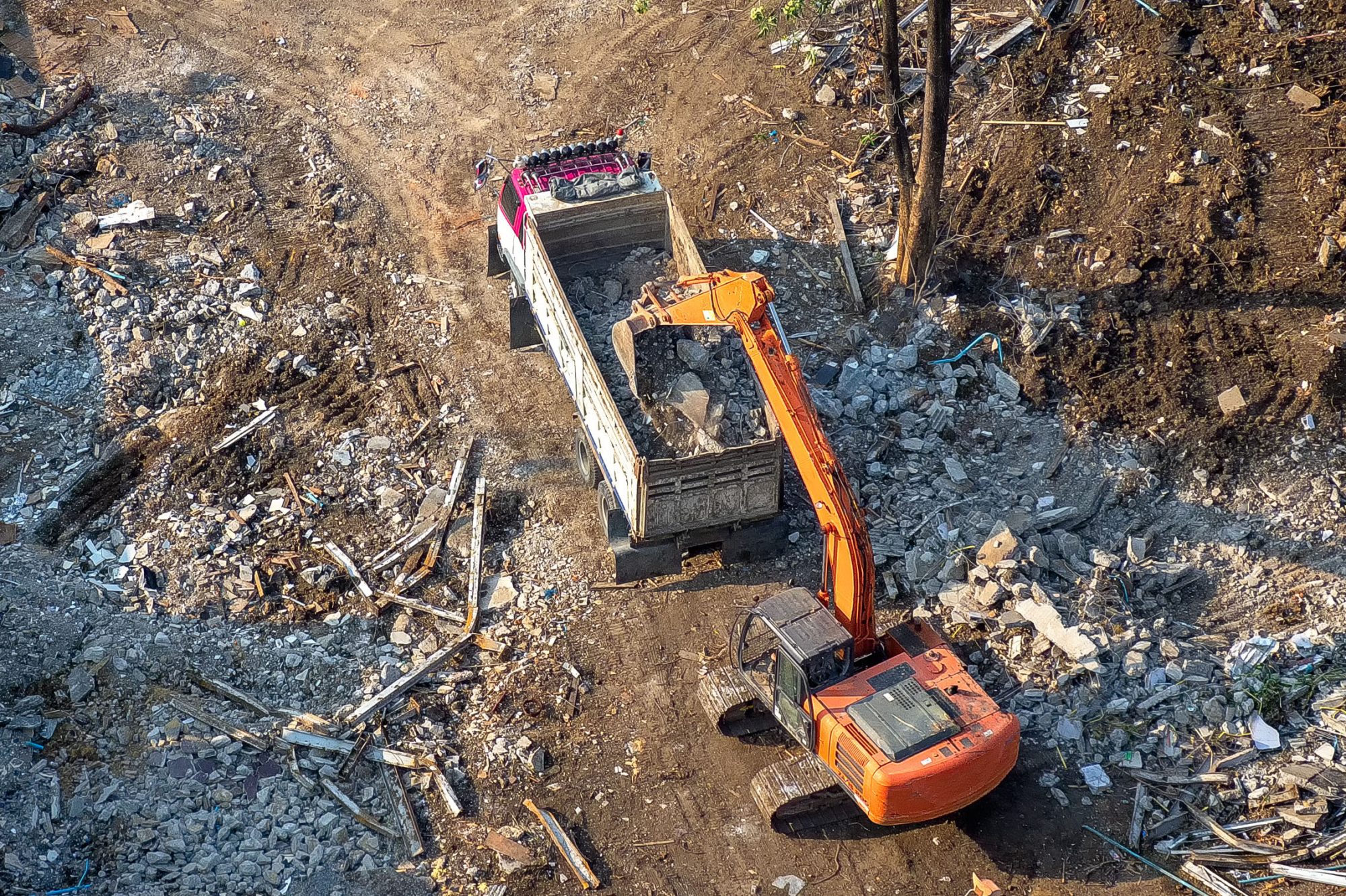 Clearance-Aerial-view-of-site-preparation-site-clearance-ground-works-and-foundation-stage.