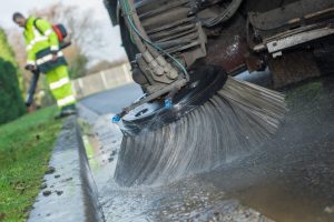 Road Sweeper and worker