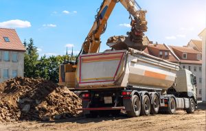 tipper truck on construction site